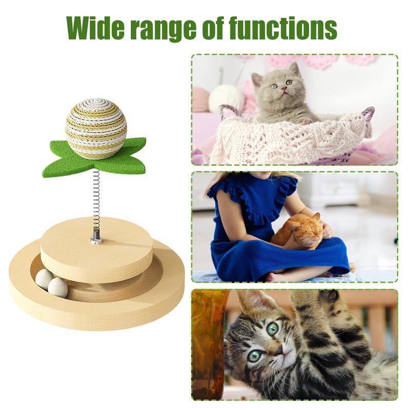 Interactive Cat Kitten Scratching Post With Sisal Ball Toy For Indoor Entertainment - Weriion