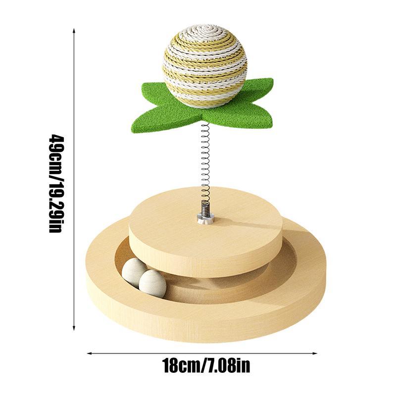 Interactive Cat Kitten Scratching Post With Sisal Ball Toy For Indoor Entertainment - Weriion