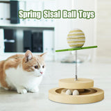 Interactive Cat Kitten Scratching Post With Sisal Ball Toy For Indoor Entertainment - Weriion