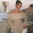 Knitted Long - Sleeved Dress For Women - Weriion