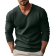 Knitted V - Neck Slim Fit Long Sleeve Sweater For Men - Weriion