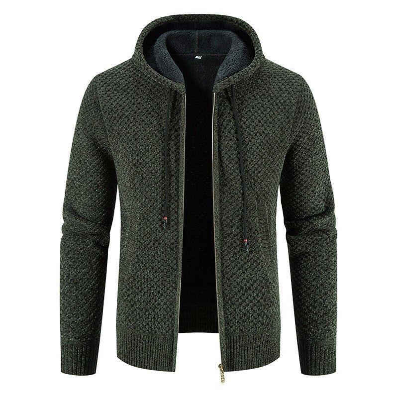 Knitwear Men's Hooded Sweater Fleece - Lined Velvet - Padded Hoodie - Weriion