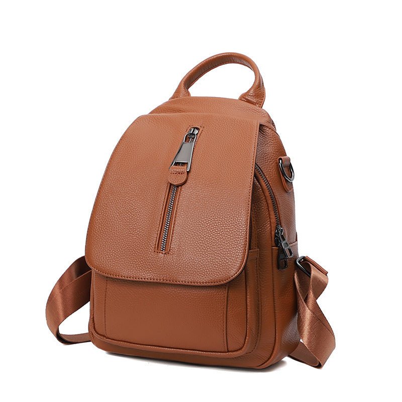 Ladies Multiple Compartments Leather Anti - Theft Backpack For Women - Weriion