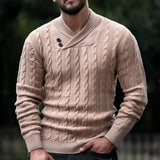 Lapel Classic Twisted Pullover Sweaters For Men - Weriion