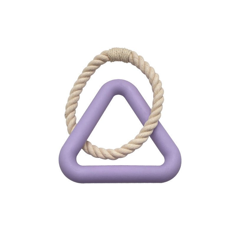 Large Triangular Pull Handle & Bite - Resistant Cotton Rope Pull Ring Funny Interactive Pet Dog Chew Toys - Weriion