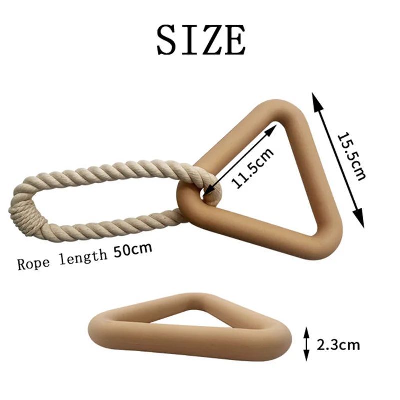 Large Triangular Pull Handle & Bite - Resistant Cotton Rope Pull Ring Funny Interactive Pet Dog Chew Toys - Weriion