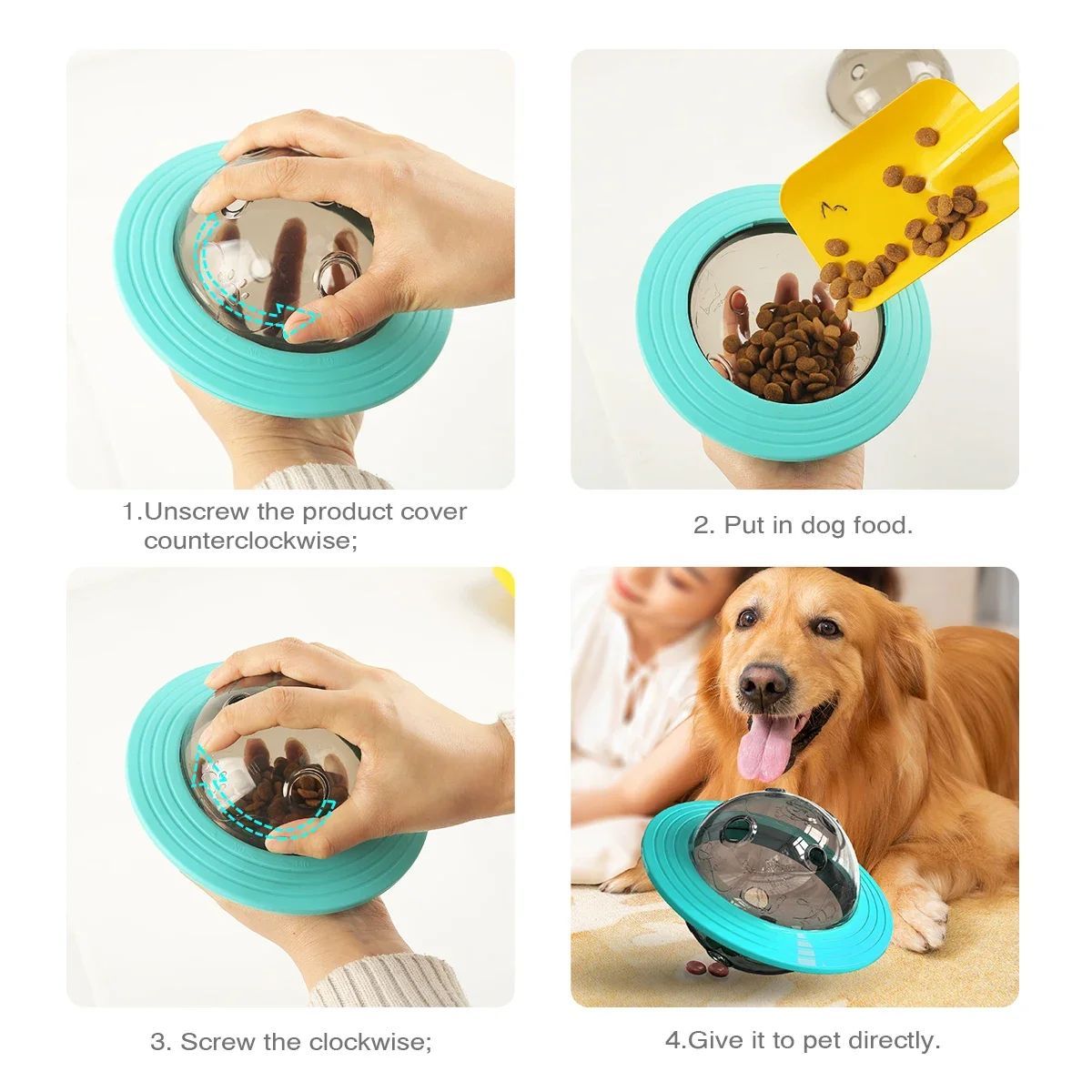 Leaking Slow Feeding Frisbee Food Dispensing Dog Pet Toys - Weriion