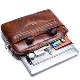 Leather Laptop Computer Briefcase Men's Messenger Shoulder Bags - Weriion