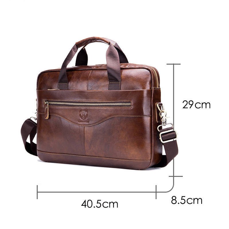 Leather Laptop Computer Briefcase Men's Messenger Shoulder Bags - Weriion