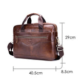 Leather Laptop Computer Briefcase Men's Messenger Shoulder Bags - Weriion