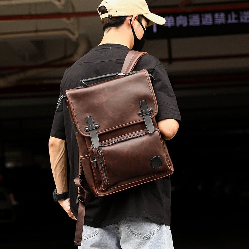 Leather Unisex Fashionable British Backpack - Weriion