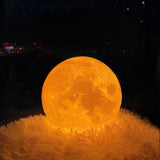 LED Moon Night Table Lamp With Wooden Base & 16 Different Colors - Weriion