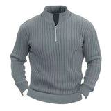 Leisure Pullover Solid Color Stand Collar Long Sleeve Men's Sweaters - Weriion