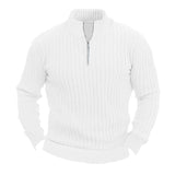 Leisure Pullover Solid Color Stand Collar Long Sleeve Men's Sweaters - Weriion