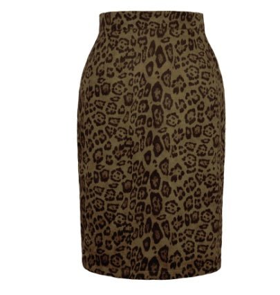 Leopard Print Faux Suede High Waist Knee Length Pencil Skirt Women's Clothing - Weriion