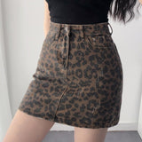 Leopard Print Slimming Sheath Retro A - Line Skirt - Weriion