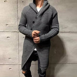 Long Knitted Hooded Sweater For Men - Weriion