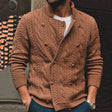 Long Sleeve Double Breasted Cardigan Sweater - Weriion