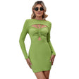 Long Sleeve Slim Fit Women's Dress - Weriion