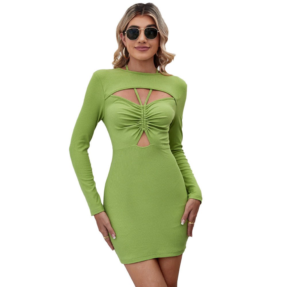 Long Sleeve Slim Fit Women's Dress - Weriion