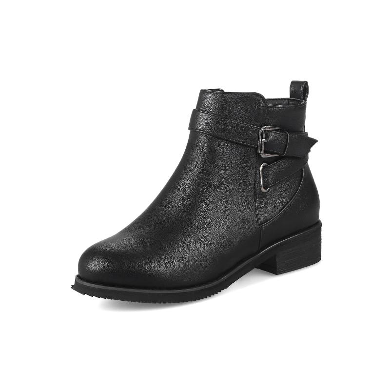 Low Round Toe Martin Boots Shoes For Women - Weriion