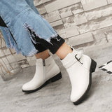 Low Round Toe Martin Boots Shoes For Women - Weriion