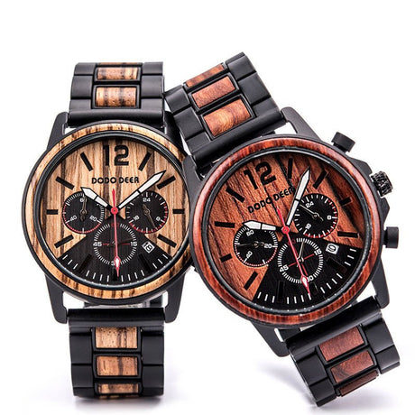 Luminous 10M Waterproof Wood Quartz Watch For Men - Weriion