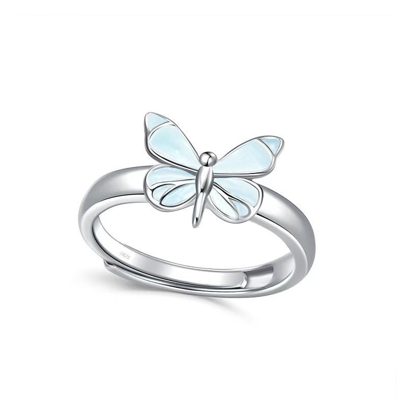 Luminous Blue Butterfly Ring - Weriion