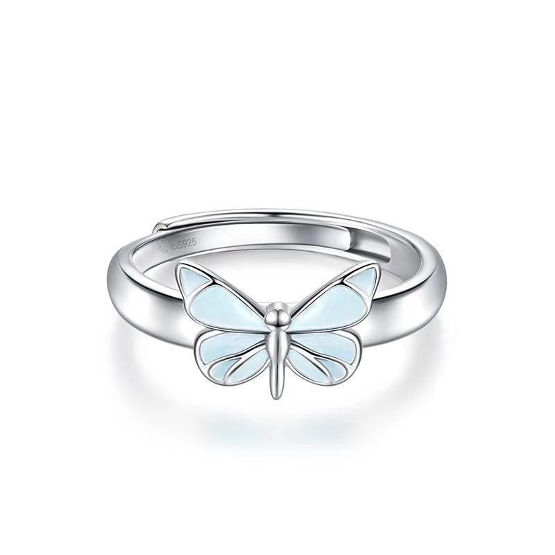 Luminous Blue Butterfly Ring - Weriion