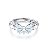 Luminous Blue Butterfly Ring - Weriion