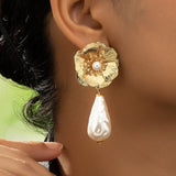 Luxury Elegant Flower Pearl Earrings - Weriion