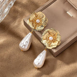 Luxury Elegant Flower Pearl Earrings - Weriion