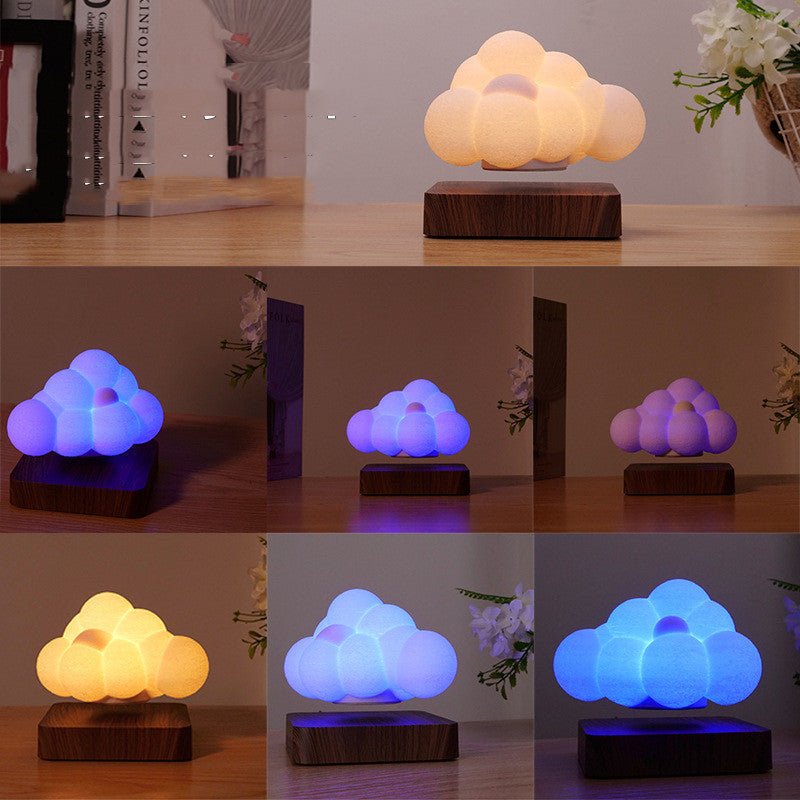 Magnetic Levitation Floating Rotating Night Light Creative Cloud Table Desk Lamp - Weriion