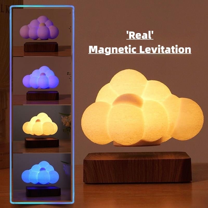 Magnetic Levitation Floating Rotating Night Light Creative Cloud Table Desk Lamp - Weriion