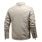 Men's Artificial Leather Velvet Thickening Motorcycle Jacket - Weriion