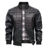 Men's Black Spring And Autumn Slim Fit Leather Jacket - Weriion