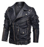 Men's Black Vintage Leather Jacket - Weriion