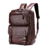 Men's Business Leather Bag Waterproof Backpack - Weriion