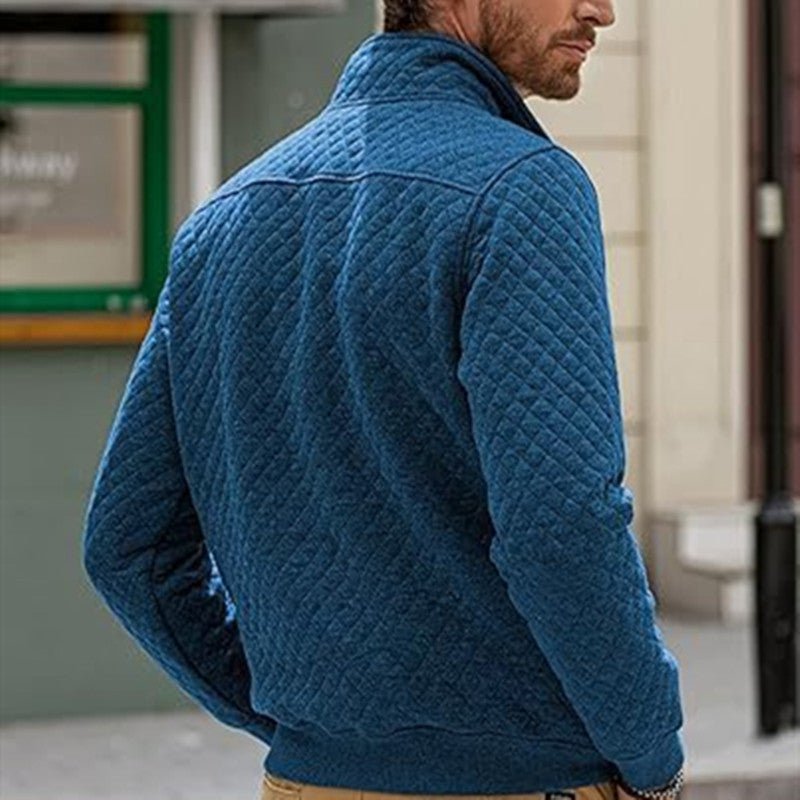 Men's Buttoned Sweater With Chest Pocket - Weriion