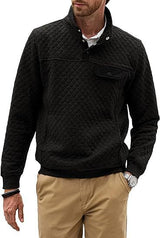 Men's Buttoned Sweater With Chest Pocket - Weriion