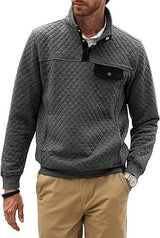 Men's Buttoned Sweater With Chest Pocket - Weriion