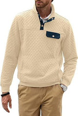 Men's Buttoned Sweater With Chest Pocket - Weriion