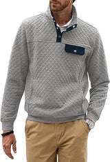 Men's Buttoned Sweater With Chest Pocket - Weriion