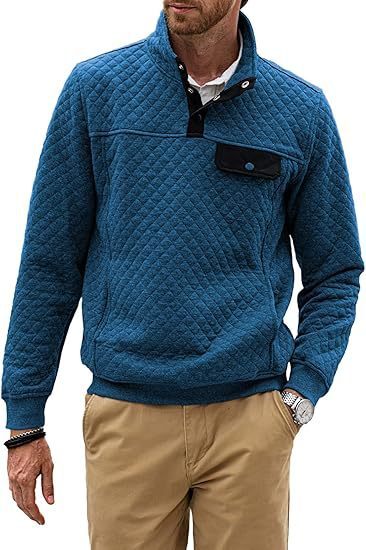 Men's Buttoned Sweater With Chest Pocket - Weriion