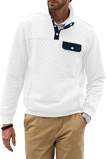 Men's Buttoned Sweater With Chest Pocket - Weriion