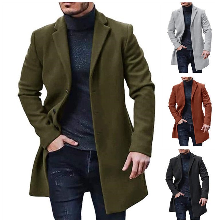 Men's Casual Comfortable Warm Medium Length Winter Autumn Coat - Weriion