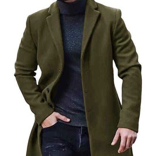 Men's Casual Comfortable Warm Medium Length Winter Autumn Coat - Weriion