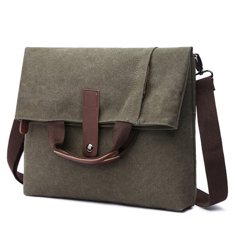 Men's Casual Fashion Anti - Theft Canvas Solid Color Single - Shoulder Bag - Weriion