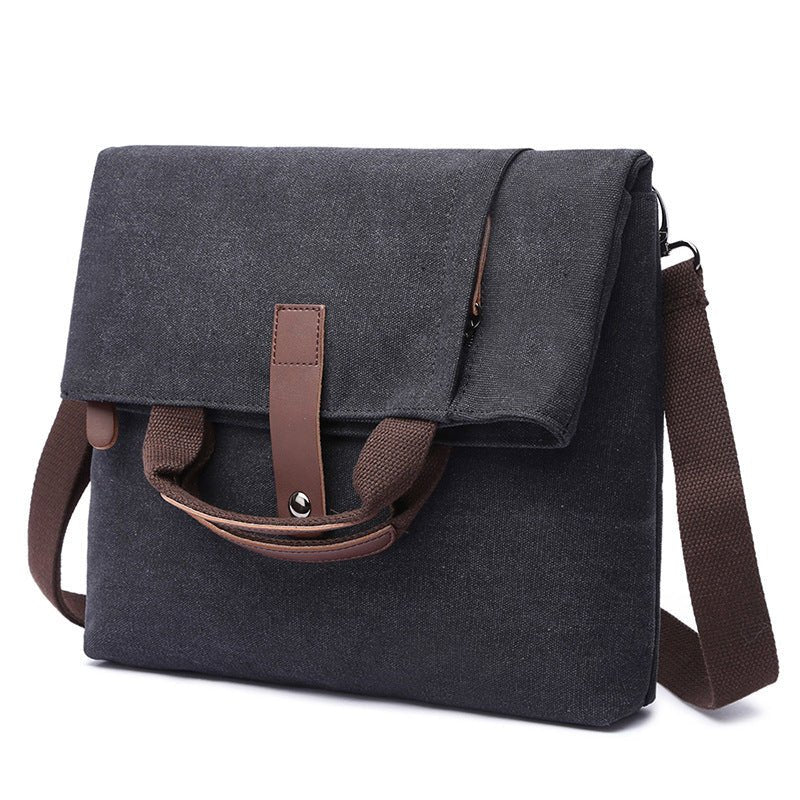 Men's Casual Fashion Anti - Theft Canvas Solid Color Single - Shoulder Bag - Weriion