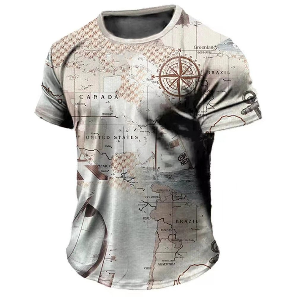 Men's Casual Loose Fit Short Sleeve T-Shirt With Round Neck - Weriion